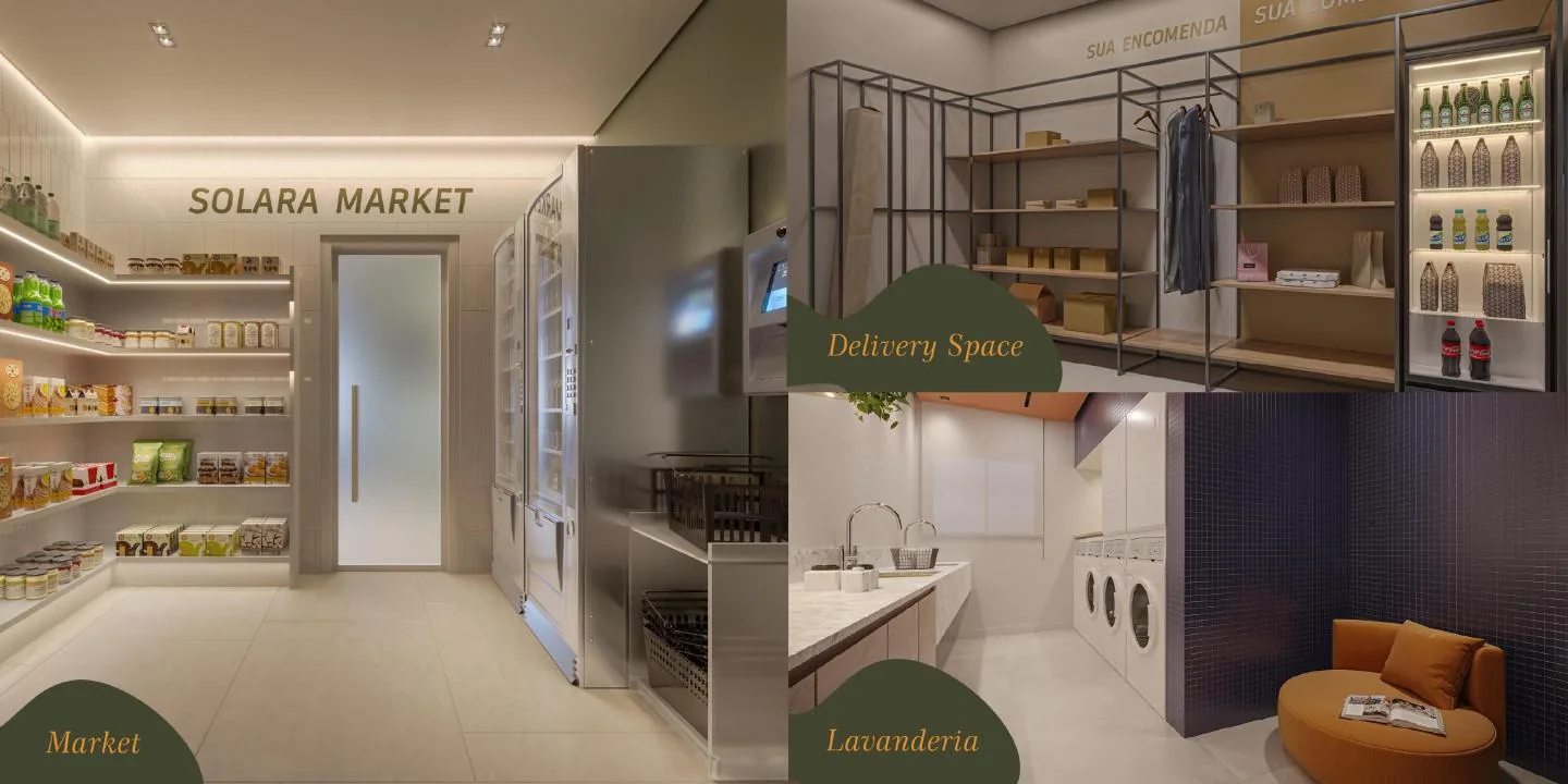 Market, delivery e lavanderia do SOLARA
