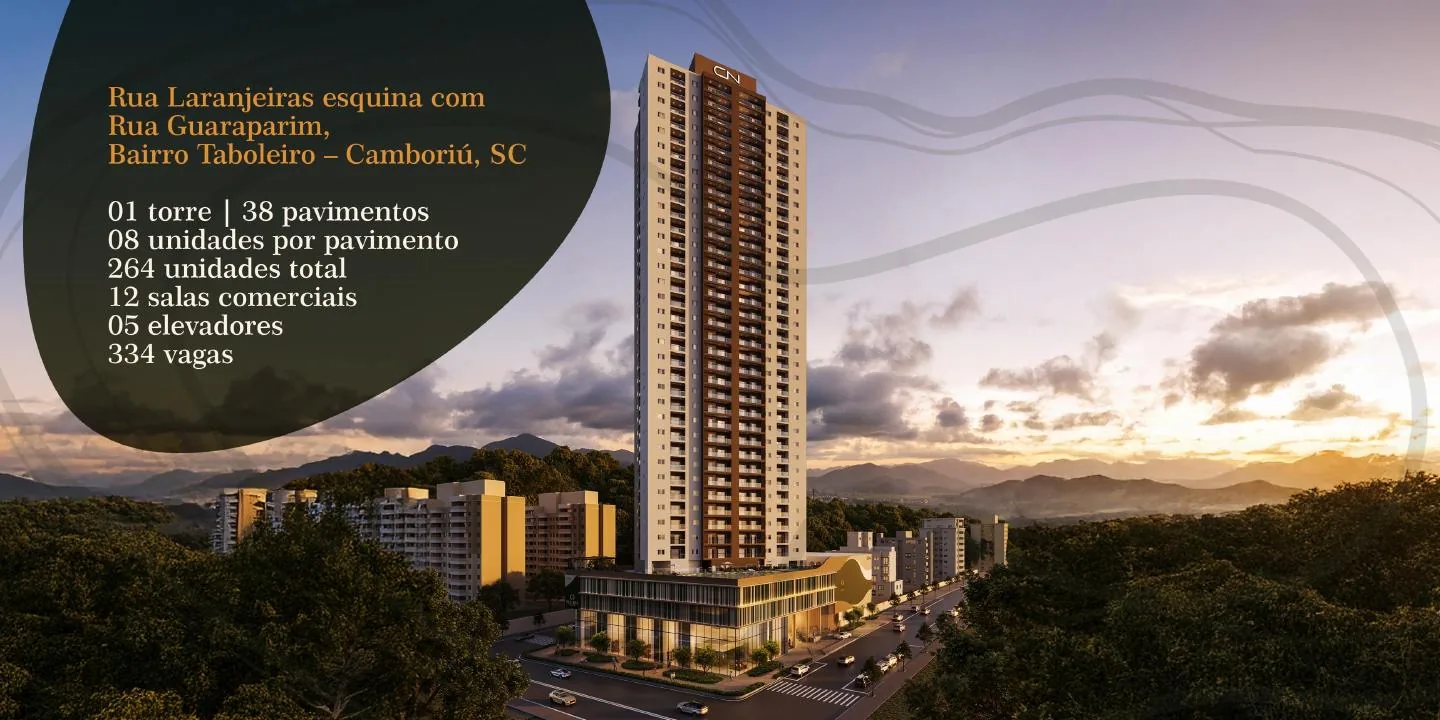 Torre SOLARA Camboriú ao pôr do sol
